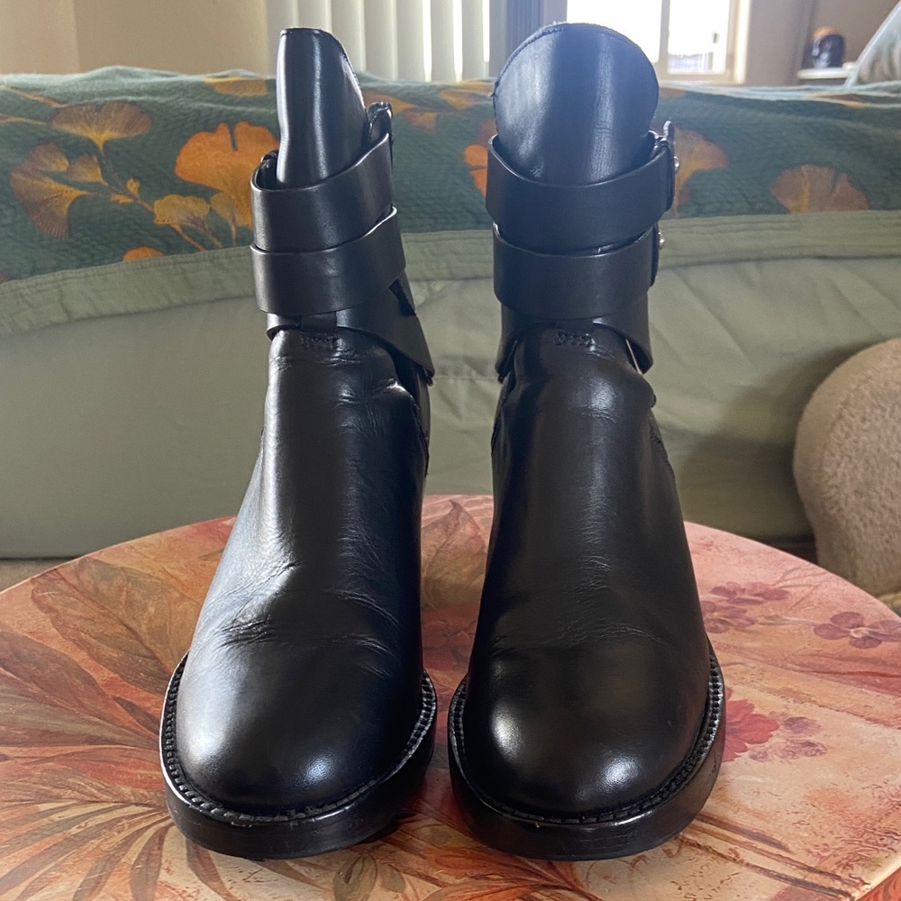 Black Leather Ankle Boots